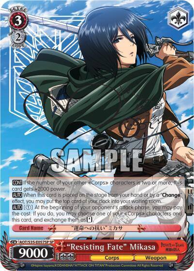 Resisting Fate Mikasa SP AOT/S35-E057SP SP Attack on Titan Card