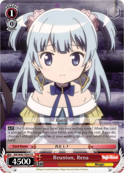 Reunion Rena MR/W80-TE04 TD Magia Record: Puella Magi Madoka Magica [Side Story] (Anime) Card