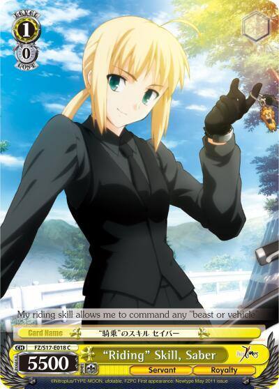 Riding Skill Saber FZ/S17-E018 C Fate/Zero Card