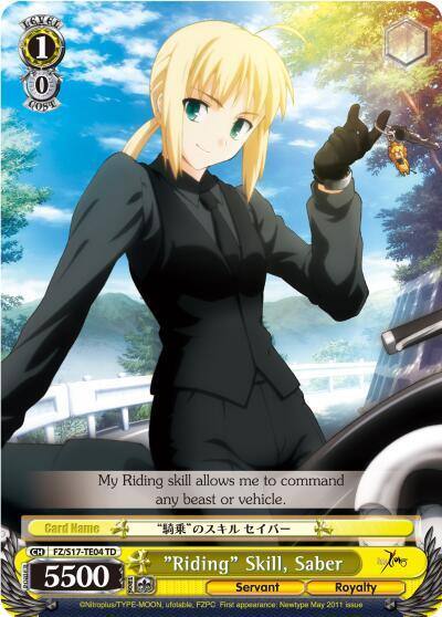 Riding Skill Saber TD FZ/S17-TE04 TD Fate/Zero Card