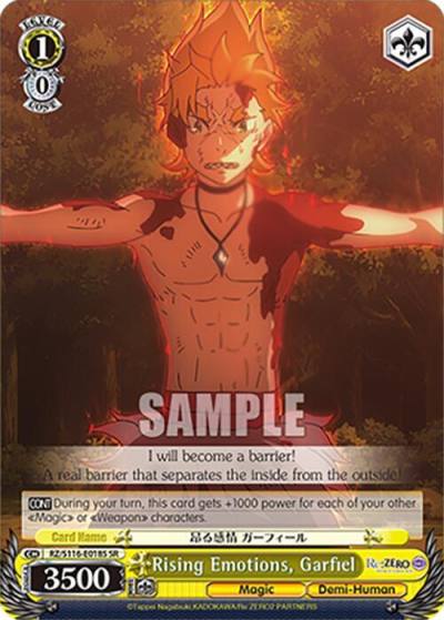 Rising Emotions Garfiel SR RZ/S116-E018S Re:ZERO -Starting Life in Another World- Vol.3 Card