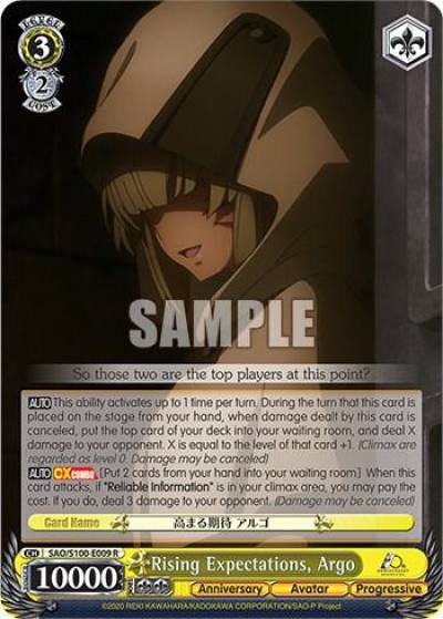 Rising Expectations Argo SAO/S100-E009 R Sword Art Online Animation 10th Anniversary Card