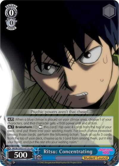 Ritsu Concentrating SR MOB/SX02-073S SR Mob Psycho 100 Card