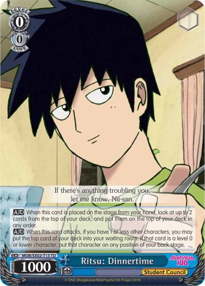Ritsu Dinnertime MOB/SX02-T13 TD Mob Psycho 100 Card