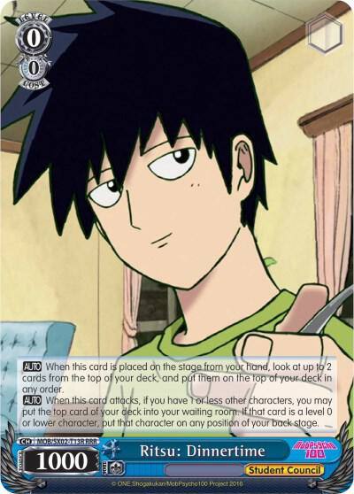 Ritsu Dinnertime RRR MOB/SX02-T13R RRR Mob Psycho 100 Card