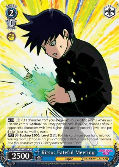 Ritsu Fateful Meeting SR MOB/SX02-077S SR Mob Psycho 100 Card