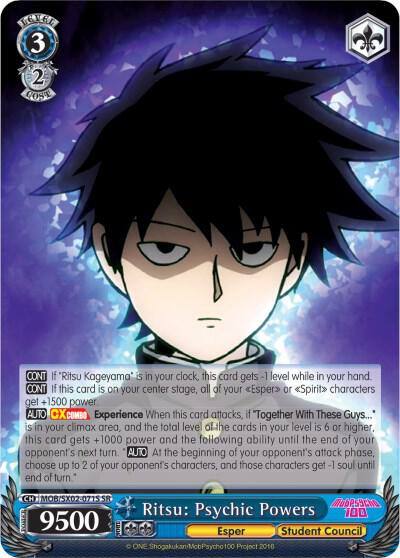 Ritsu Psychic Powers SR MOB/SX02-071S SR Mob Psycho 100 Card