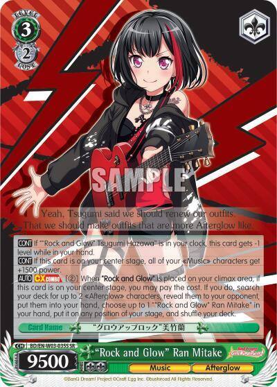 Rock and Glow Ran Mitake SR BD/EN-W03-035S SR BanG Dream! Girls Band Party! MULTI LIVE Card