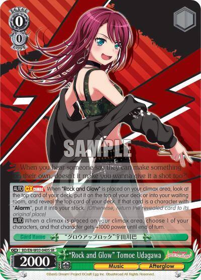 Rock and Glow Tomoe Udagawa SR BD/EN-W03-040S SR BanG Dream! Girls Band Party! MULTI LIVE Card
