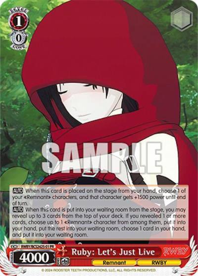 Ruby Lets Just Live RWBY/BCS2425-01 Bushiroad Event Cards Card