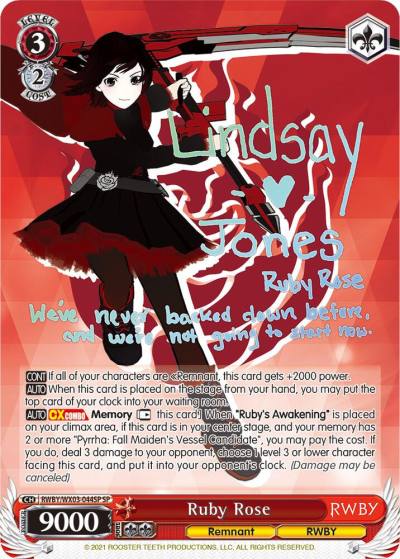 Ruby Rose SP RWBY/WX03-044SP SP RWBY Card