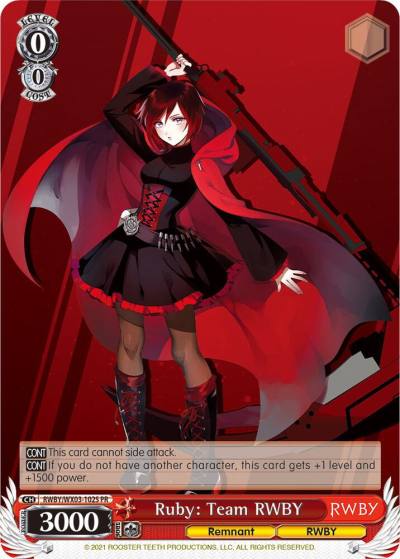 Ruby Team RWBY Alternate Art Promo RWBY/WX03-102S PR RWBY Card