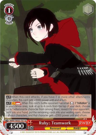 Ruby Teamwork RWBY/WX03-T07 TD RWBY Card