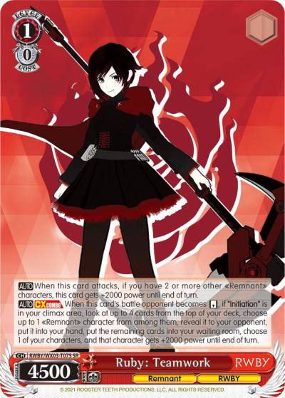 Ruby Teamwork SR RWBY/WX03-T07S SR RWBY Card