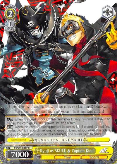 Ryuji as SKULL and Captain Kidd P5/S45-E007 R Persona 5 Card