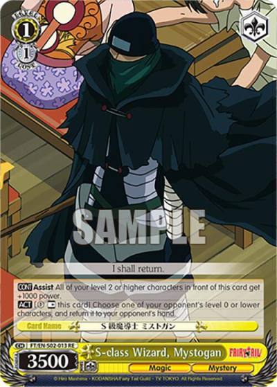 S class Wizard Mystogan FT/EN-S02-013 U RE Fairy Tail Chronicle Set Card