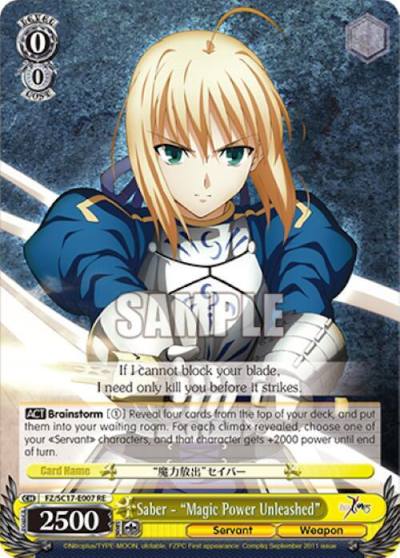 Saber Magic Power Unleashed FZ/SC17-E007 RE Fate/Zero Chronicle Set Card