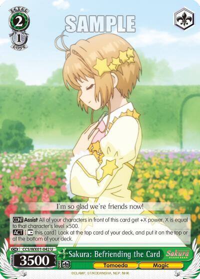 Sakura Befriending the Card CCS/WX01-042 U Cardcaptor Sakura: Clear Card Card