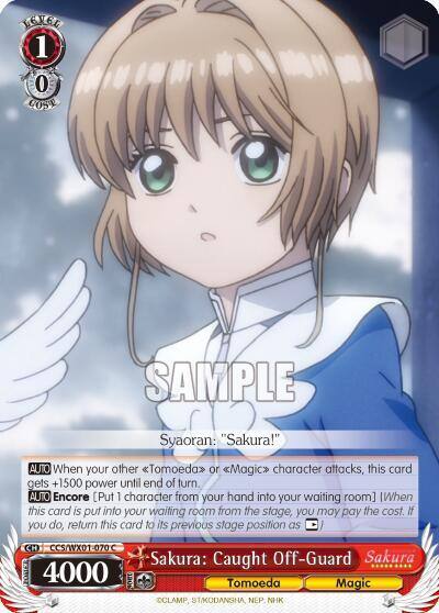 Sakura Caught Off Guard CCS/WX01-070 C Cardcaptor Sakura: Clear Card Card