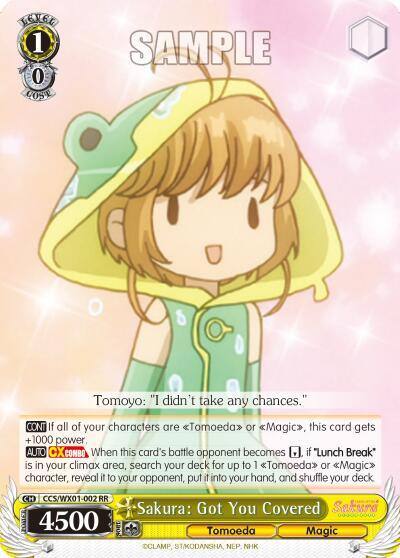 Sakura Got You Covered CCS/WX01-002 RR Cardcaptor Sakura: Clear Card Card