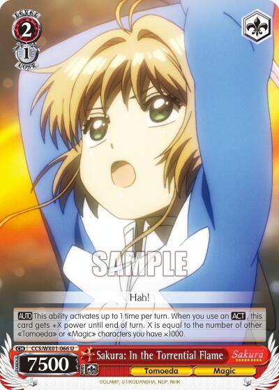 Sakura In the Torrential Flame CCS/WX01-066 U Cardcaptor Sakura: Clear Card Card