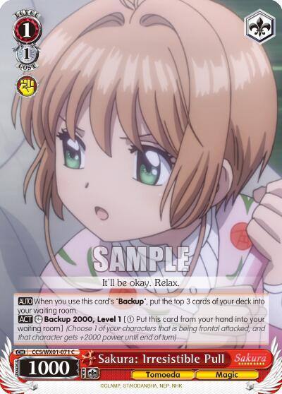 Sakura Irresistible Pull CCS/WX01-071 C Cardcaptor Sakura: Clear Card Card