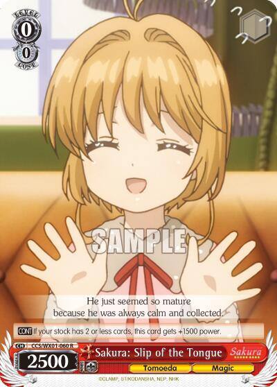 Sakura Slip of the Tongue CCS/WX01-060 R Cardcaptor Sakura: Clear Card Card