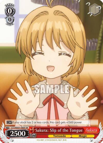 Sakura Slip of the Tongue SR CCS/WX01-060S SR Cardcaptor Sakura: Clear Card Card