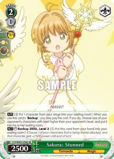 Sakura Stunned SR CCS/WX01-036S SR Cardcaptor Sakura: Clear Card Card