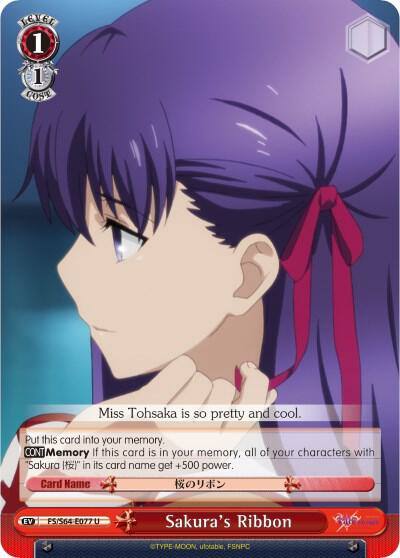 Sakuras Ribbon FS/S64-E077 U Fate/stay night [Heaven’s Feel] Card