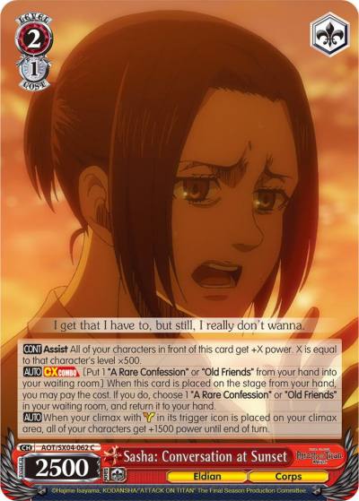 Sasha Conversation at Sunset AOT/SX04-062 C Attack On Titan: Final Season Card