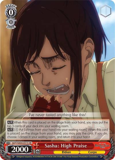 Sasha High Praise SR AOT/SX04-051S SR Attack On Titan: Final Season Card