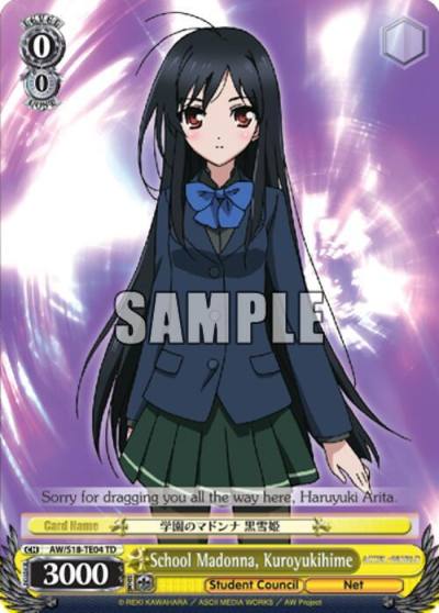 School Madonna Kuroyukihime Trial Deck AW/S18-TE04 TD Accel World Card