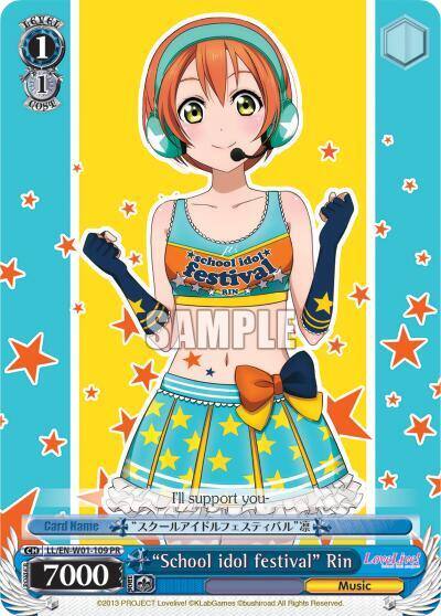 School idol festival Rin LL/EN-W01-109 PR Love Live! DX Card