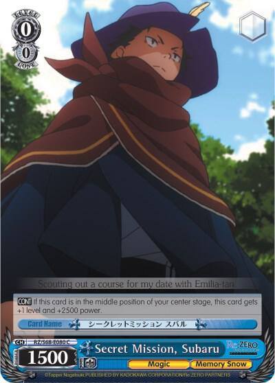 Secret Mission Subaru RZ/S68-E080 C Re:ZERO Memory Snow Card