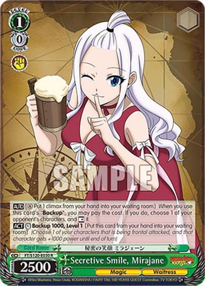 Secretive Smile, Mirajane FT/S120-E030 R FAIRY TAIL 100 YEARS QUEST Weiss Schwarz card