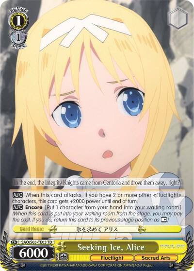 Seeking Ice Alice SAO/S65-TE03 TD Sword Art Online -Alicization- Card