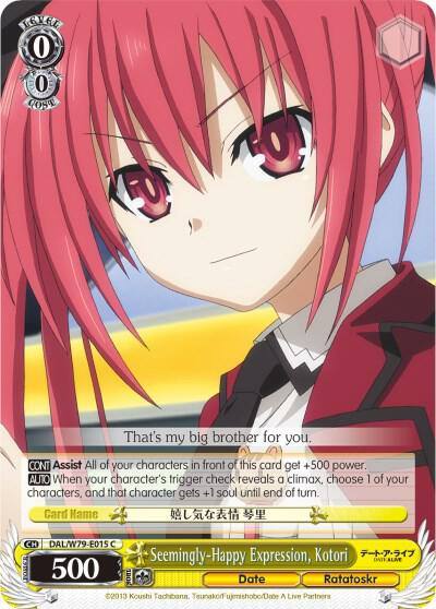 Seemingly Happy Expression Kotori DAL/W79-E015 C Date A Live Card