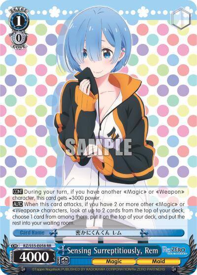 Sensing Surreptitiously Rem RZ/S55-E058 RR Re:ZERO Vol.2 Card