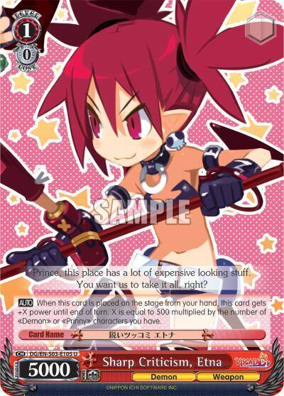Sharp Criticism Etna DG/EN-S03-E105 U Disgaea Card
