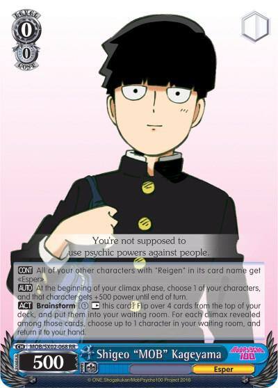 Shigeo MOB Kageyama MOB/SX02-068 RR Mob Psycho 100 Card