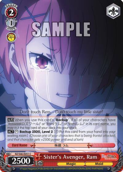 Sisters Avenger Ram RZ/S46-E051 C Re:ZERO Card