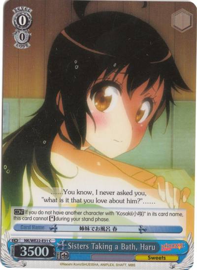 Sisters Taking a Bath Haru Parallel Foil NK/WE22-E31 NISEKOI Extra Booster Card