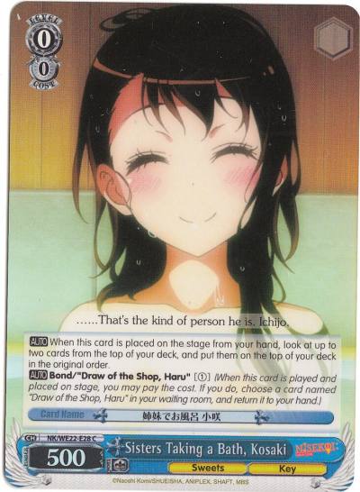 Sisters Taking a Bath Kosaki Parallel Foil NK/WE22-E28 NISEKOI Extra Booster Card