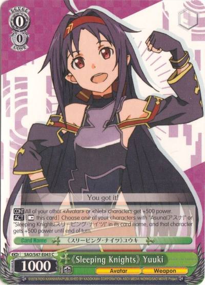 Sleeping Knights Yuuki SAO/S47-E043 C Sword Art Online Re: Edit Card