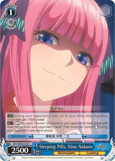 Sleeping Pills Nino Nakano 5HY/W83-E127 C The Quintessential Quintuplets Card