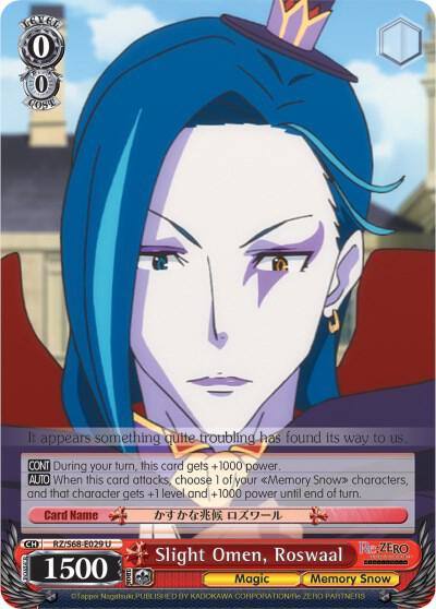 Slight Omen Roswaal RZ/S68-E029 U Re:ZERO Memory Snow Card
