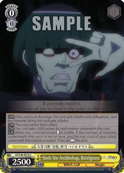 Sloth Sin Archbishop Petelgeuse RZ/S46-E016 C Re:ZERO Card