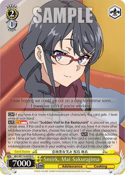 Smirk Mai Sakurajima SBY/W114-E026 C Rascal Does Not Dream Series Card
