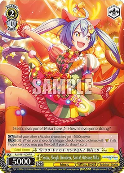 Snow, Sleigh, Reindeer, Santa! Hatsune Miku PJS/S91-E007 R HATSUNE MIKU: COLORFUL STAGE! Weiss Schwarz card